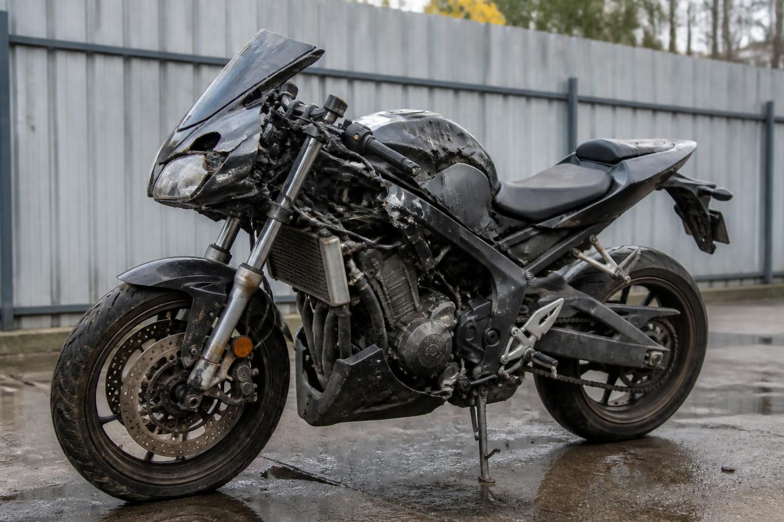 Sell Damaged Motorcycle motorcycle scene